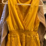 SheIn Yellow Ruffle Peplum Flowly Tank Top Photo 0