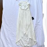 Lulus | NWT REMARKABLE MOMENTS WHITE FLORAL JACQUARD SATIN TULIP MIDI DRESS XS Photo 5