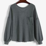 Zaful  Strappy Back Honeycomb Textured Fron Pocket Knitted Sweater Photo 1