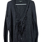 Eddie Bauer Eddie Bauer V-neck Cardigan Sweater Women Size XXL Button Down Ruffles Cotton Photo 0