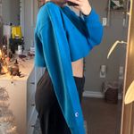 Champion Blue Cropped Crewneck Photo 1