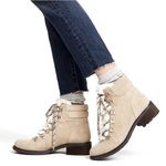 Sam Edelman Darrah 2 Faux Fur Trim Lace Up Suede Boot in Sand Size 7.5 Photo 0