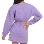 Emory park  Long Sleeve Quilted‎ Crop Top - Size M - Purple - NWT Photo 1