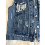 Miss Me Vest Denim Jean Crochet Lace Back Western Distressed Size Large Photo 1