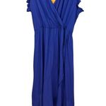 Women’s Grecerelle Size XL Royal Blue Floor Length Dress with Ruffle Sleeves Photo 1