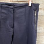 ZARA  Basic‎ Womens S Pants Navy Blue Straight Leg Cropped Flat Front Stretch Zip Photo 1
