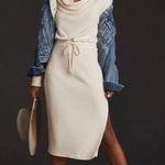 Anthropologie  Daily Practice Cowl Neck Midi Dress Cream Sweater Dress Size XS Photo 0