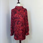 Open Edit  beautiful red open back satin long sleeve dress‎  Size Large Photo 2