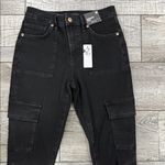 EXPRESS  Black Cropped Skinny Mid Rise Jeans Photo 0