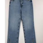 We The Free People Womens Jeans Blue Long Lines Slit Straight Button Fly Size 28 Photo 5