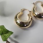 18k Gold Filled Basket Hollow Hoop Earrings New Photo 0