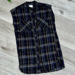 Holding Horses  Anthropologie Cody Shirt Dress XS Oversized Plaid Lyocell Photo 9