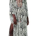 ZARA  Semi Sheer Embroidered Midi Dress Kaftan Size Small Photo 0