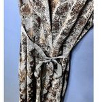 JBS Sheer Faux Wrap Style Dress Bow Ribbon Belt Snake Print Browns Y2K VNeck 14W Brown Photo 2