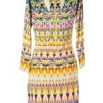 Anthropologie Cluny Bright Multicolor Bohemian Long Sleeve Sheath Dress Size 8 Gold Photo 1
