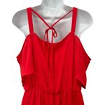 Gibson Latimer  Cherry Red Embroidered Cold Shoulder Maxi Dress size S Summer Photo 6