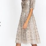 Johnny Was NWT  Champagne Beaded Lace  Mesh Dress Size‎ XS Photo 0