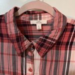 Como vintage  Mauve Pink and Black Plaid Shirt Sz L Photo 1