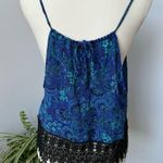Staring At Stars Urban Outfitters  Spaghetti Strap Halter Tank Embroidered Trim L Photo 1