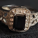 Faux Black Diamond Ring Size 6 Photo 0