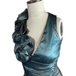 Cache Vintage Y2K Mini Formal Dress SIZE 6 Bodycon Ruffles Green Homecoming Photo 5