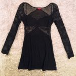NEW Staud Jocelyn Mixed Stitch Crochet Long sleeves black Mini Dress size L Size L Photo 2