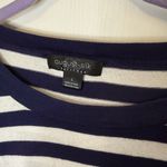 August Silk  Navy and White Striped Top Photo 3