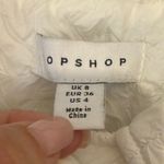 Topshop Women's White Crinkle Fabric Quilted Oversized Puffer Coat Size 4 Photo 3