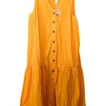 Anthropologie NWT ANTHROPOLOHIE DAILY PRACTICE Cotton Yellow Midi Dress Sz M Photo 2