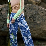 Free People Color Burst Hike Pants NWOT Blue Photo 0