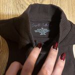 Boutique Sleeveless Mock Neck Ribbed Sweater Brown Photo 1