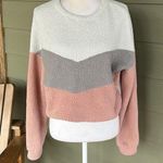 SheIn  Chevron Colorblock Drop Shoulder Teddy Pullover Photo 0
