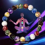 1pc 7 Chakra Reiki Healing Stone Bracelet Yoga Balance Energy Imitate Volcanic Multiple Photo 0
