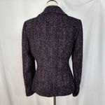 Tahari Arthur S. Levine Blazer Women's 6 Purple Black Tweed One Button‎ Career Photo 4