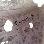 Nanette Lepore  Crochet Floral Lace‎ Top Women M White Cottagecore Coquette Mock Photo 9