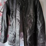 Gap  Women's Black 100% Genuine Leather Belted Zipper Moto Jacket Coat Size XS Photo 0