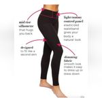 Felina Leggings Wide Waistband Weight Super Soft Mid Rise Silhouette Black Photo 2