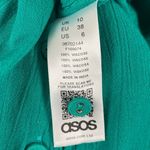 ASOS  Size 6 Front Tie Cutout Swing Dress Bow Flutter Sleeves V Neck Jewel Tone Photo 7