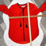 Libby‎ Edelman Bumble Bee Blouse Red Black Medium Long Bell Sleeve Photo 12