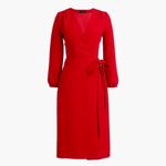 J.Crew  NWT Wrap Dress in 365 Crepe‎ Festive Red Size 4 Photo 1