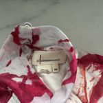 Anthropologie  Long-Sleeve Mock-Neck Mesh Printed Slim Midi Dress Pink XXS Retro Photo 3