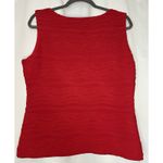 Calvin Klein Calvin Klein Top Size XL Red Tonal Wave Textured Fabric Lined Sleeveless Photo 4