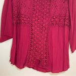 Dress Barn | Burgundy Lace Front 3/4 Length Sleeve Top | XL Photo 3