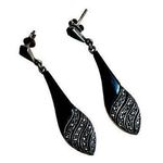 FAS Sterling, Onyx and Marcasite Earrings Silver Photo 0