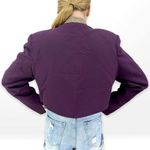 VINTAGE 90s Purple Blazer with Gold Rhinestone Studded Collar Size M Photo 2