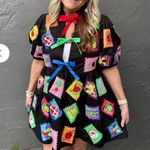 Queen of Sparkles Black Fruit Stamps Dress Multicolor Sequin Size XS Photo 6