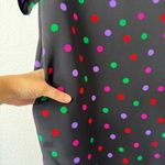 Akris Punto Silk Long Sleeved Multicolored Polka Dot Dress With Pockets Size 8 Photo 4