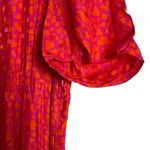 Tara Jarmon Rozenn Pink Heart Collared Shirt Short Sleeve Midi Dress Size 10 Photo 9