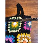 GRANNY SQUARES CROCHET KNIT ROMPER Black Size M Photo 3