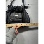 Harley Davidson Black Leather Drawstring Bucket Bag Shoulder Bag Silver Logo Photo 3